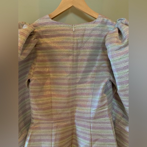 ROTATE Birger Christensen Metallic Wrap Dress - Picture 9 of 13